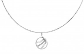 Halsreif Omegareif 45 cm mit Anhänger Zirkonia 925er Silber