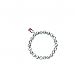TOMMY HILFIGER Damen Kugel Edelstahl - Perlen auf elastischem Band.
