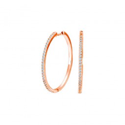 Roségold Damen Creolen mit Zirkonia 925 Sterlingsilber