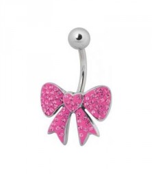 Multi Crystal Bow Bauchnabel Bananabell - Stahl 316L