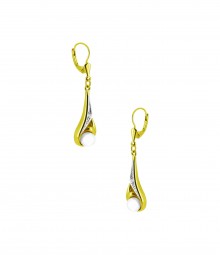 Boutons 585 Gold Gelbgold 2 Süßwasser Perlen Ohrringe Ohrhänger Perlenohrringe