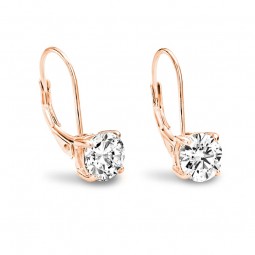 Rosegold Ohrhänger mit Zirkonia 8mm Echt Silber 925/000