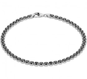 Tennisarmband Zirkonia schwarz 925 Silber