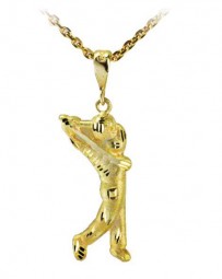 Anhänger Golfer Echt 14 Karat 585 Gold