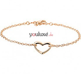 Fußkettchen Fußkette Herz 925 Silber rotgold vergoldet