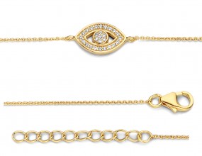 Türkische Auge Nazar Armband 925 Sterlingsilber vergoldet